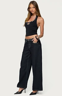 Edikted Coraline Button Cutout Halter Top