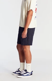 Pacsun Navy Striped Textured Volley Shorts