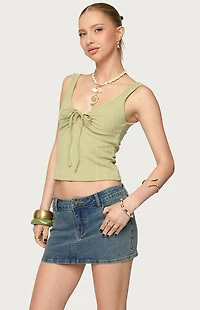 Edikted Yarah Keyhole Textured Ribbed Tank Top