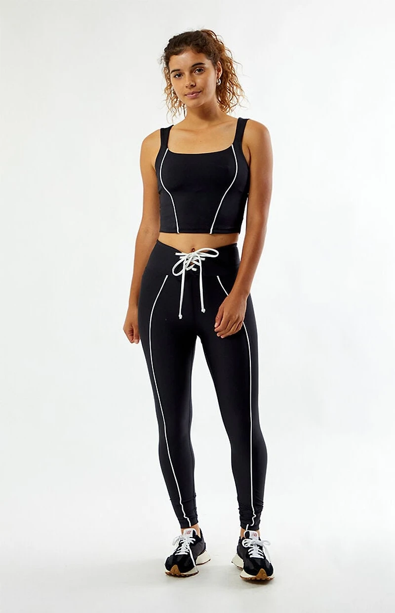 YEAR OF OURS Active Black Corset Tank Top