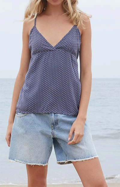 John Galt Navy Polka Dot Edith Tank Top