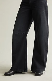 Pacsun Remi Baggy Barrel Jeans Knee Dart Black