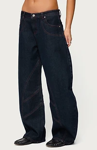 Edikted Double Pocket Low Rise Barrel Jeans