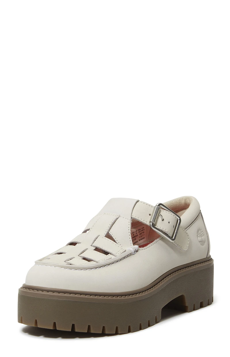 Timberland Women's Natural Nubuck Stone Street Buckle Mary Jane Shoes