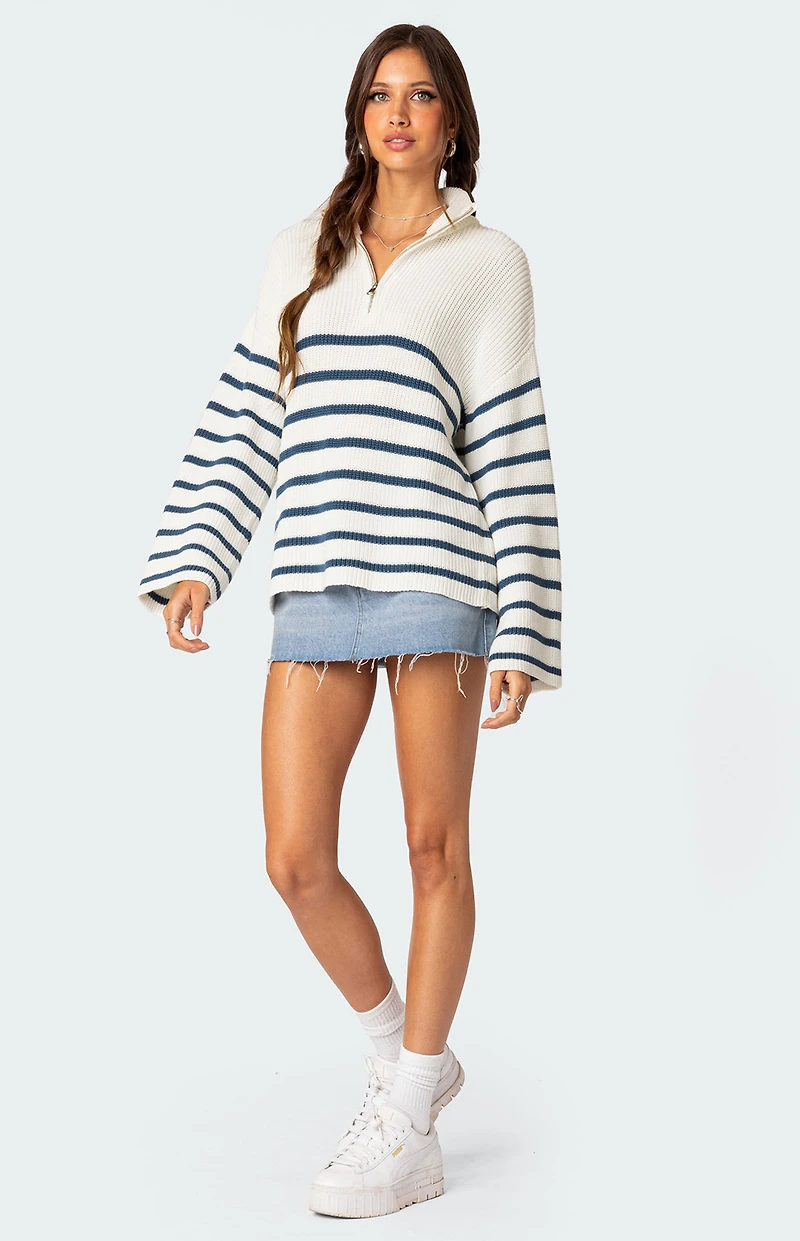 Edikted Oversized Quarter Zip Sweater