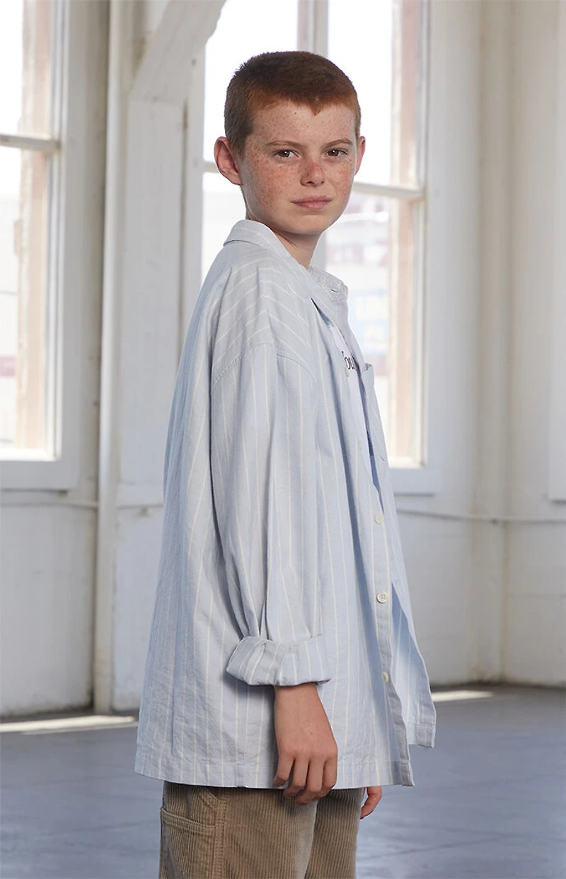 Pacsun Kids Striped Oxford Long Sleeve Shirt