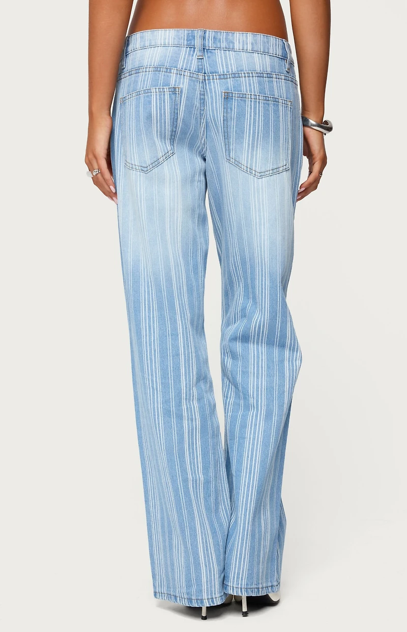 Edikted Tera Striped Low Rise Jeans