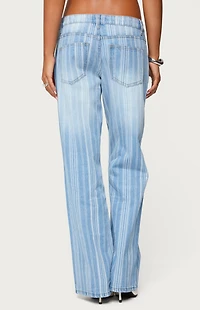 Edikted Tera Striped Low Rise Jeans