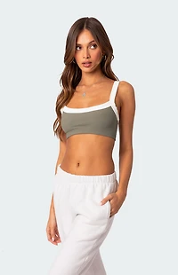 Edikted Sariah Contrast Ribbed Crop Top