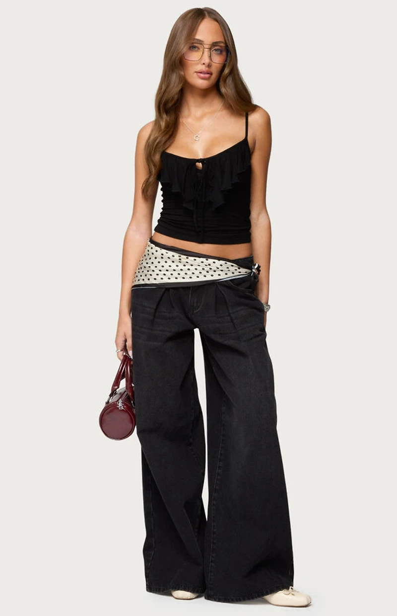 Edikted Jezebel Ruffle Tank Top
