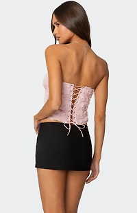 Edikted Rosee Textured Floral Corset