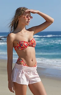 Pacsun Red Mikayla Bandeau Bikini Top