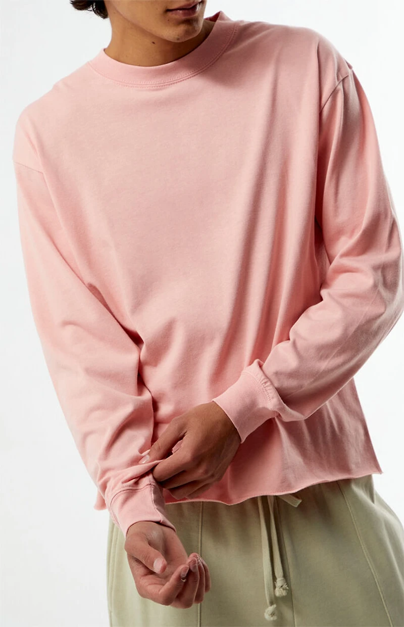 Pacsun Pink Premium Cropped Long Sleeve T-Shirt