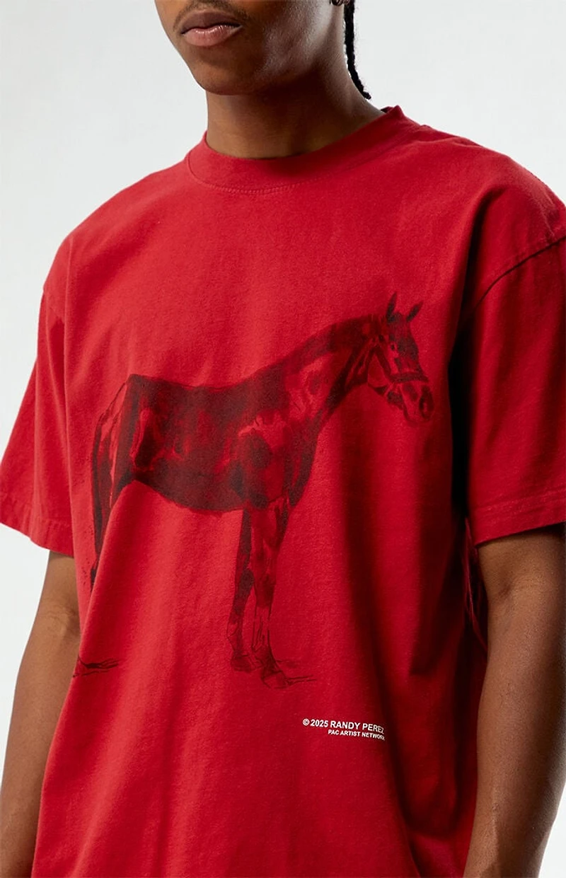 Pacsun Pac Artist Network x Randy Perez Red Horse T-Shirt