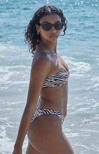 Pacsun Animal Mira Shine Bandeau Bikini Top
