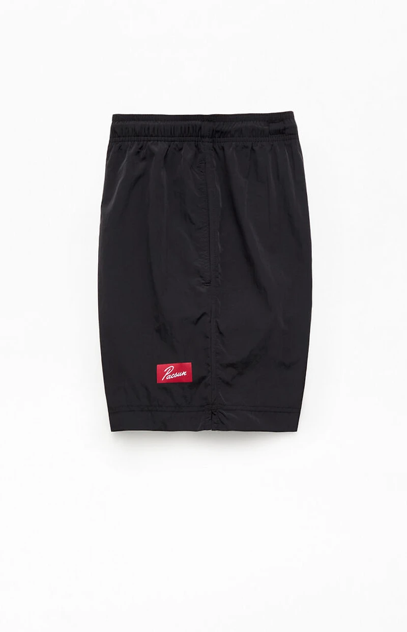 Pacsun Black Solid 6.5" Swim Trunks