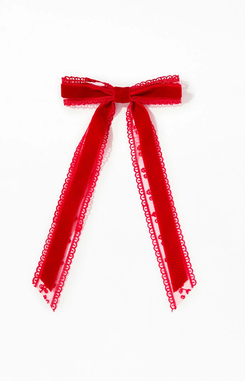 LA Hearts Velvet Lace Barrette