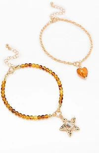 LA Hearts 2 Pack Raven Beaded Bracelets