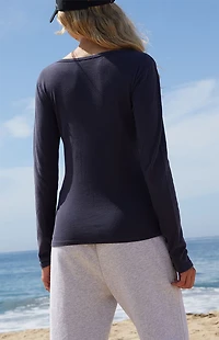 John Galt Blue Leah Long Sleeve Top