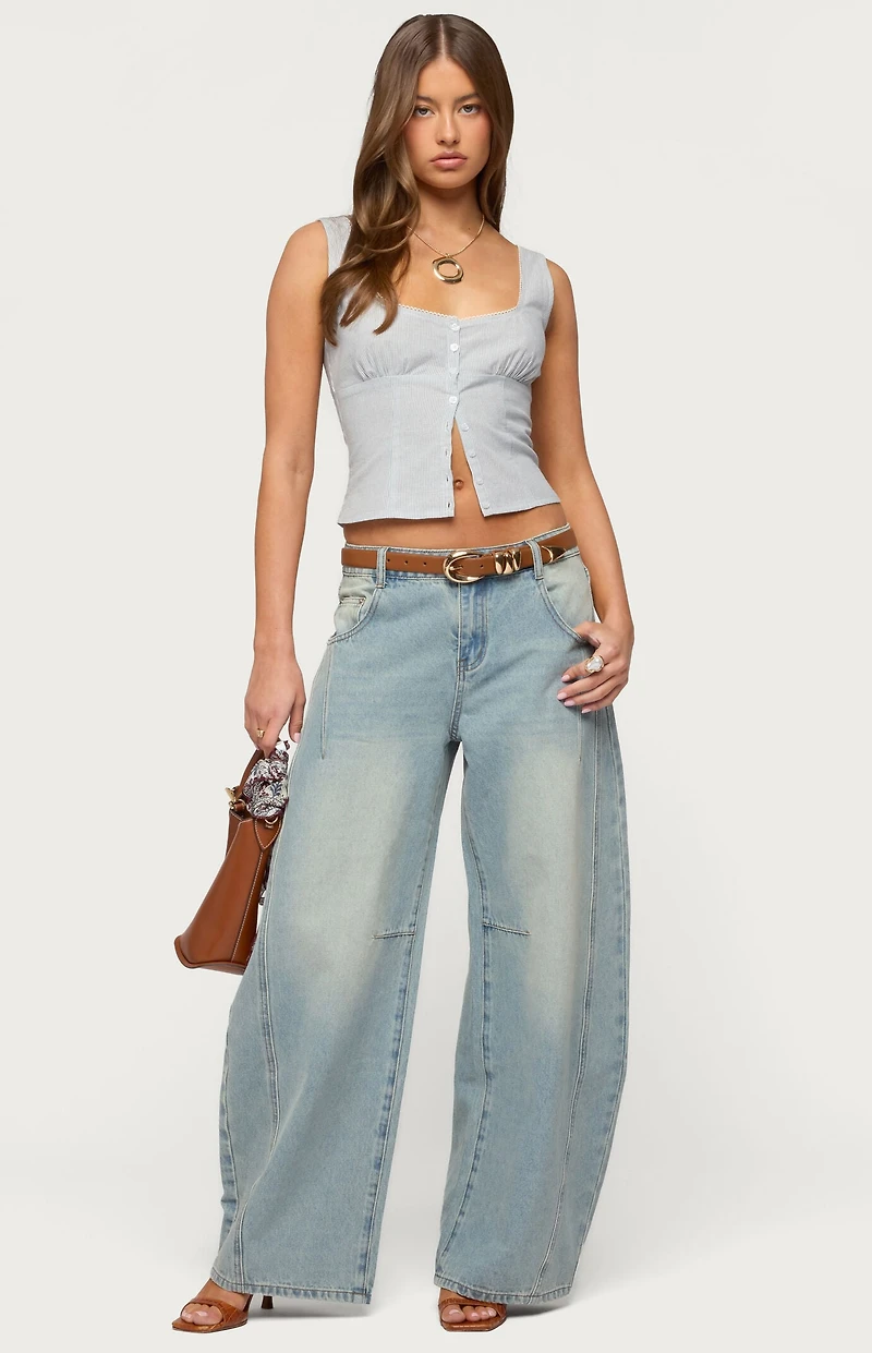 Edikted Ilara Low Rise Barel Jeans