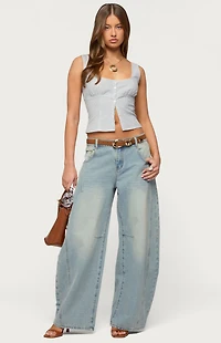 Edikted Ilara Low Rise Barel Jeans