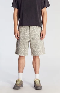 Pacsun Light Leopard Baggy Denim Shorts