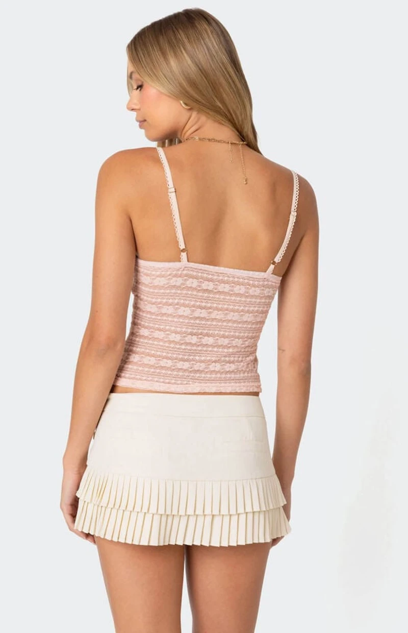 Edikted Tuesday Textured Lace Tank Top