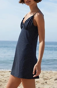 John Galt Blue Polka Dot Mini Dress