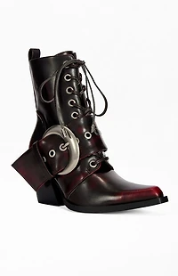 AZALEA WANG Women's Morgan Merlot Block Booties