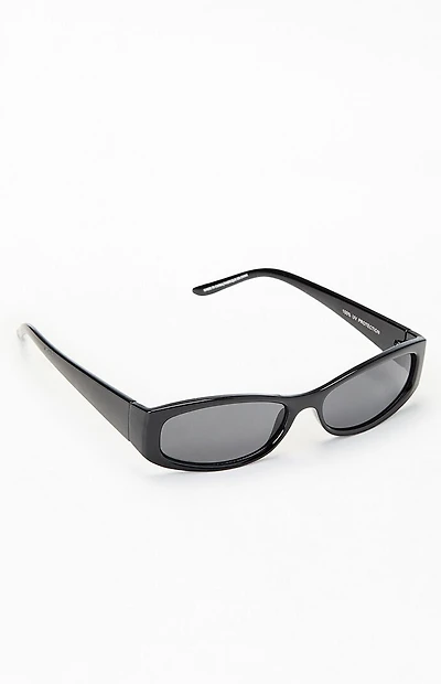 Pacsun Romy Black Rectangle Sunglasses
