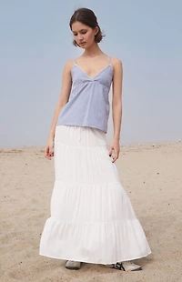 John Galt Blue & White Gingham Edith Tank Top