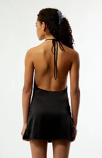 Beverly and Beck Ivy Satin Cowl Neck Mini Dress