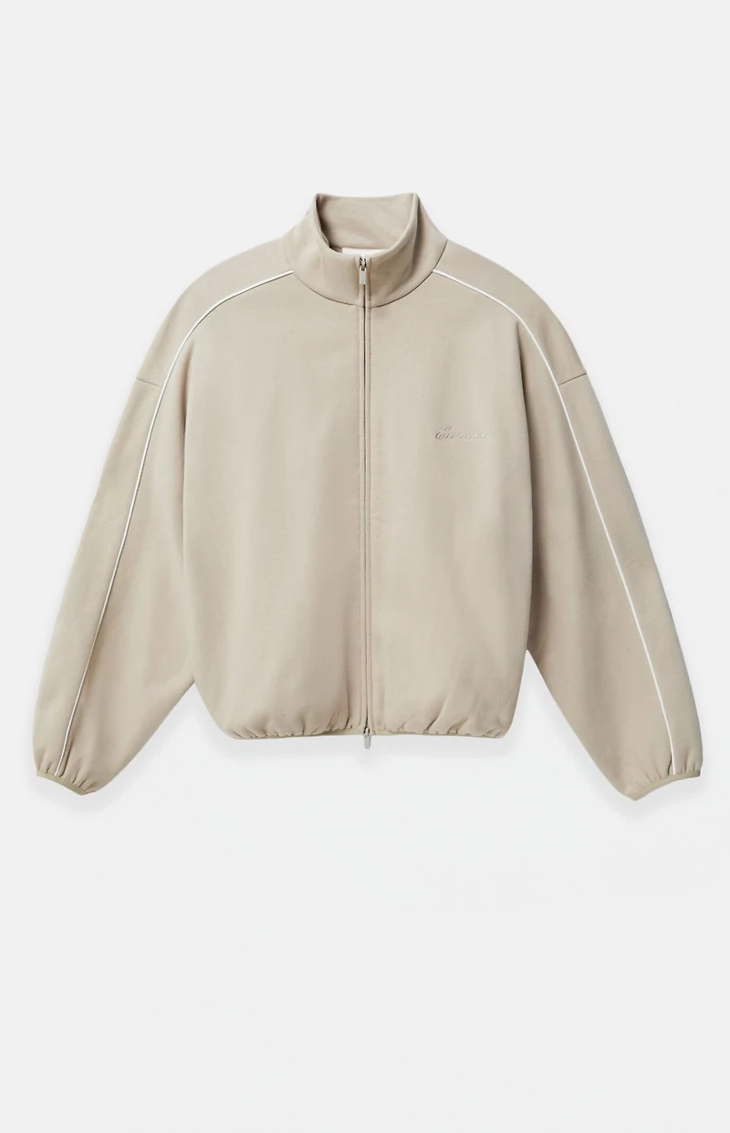 Fear of God ESSENTIALS Timber & Cloud White Modern Fleece Track Jacket