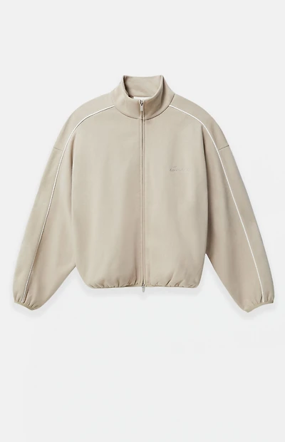 Fear of God ESSENTIALS Timber & Cloud White Modern Fleece Track Jacket