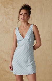 Your Favorite Plaid Deep V Neck Mini Dress