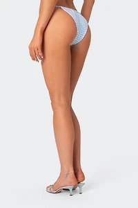 Edikted Gingham High Cut Bikini Bottom