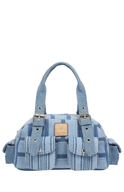 True Religion Soft Satchel Denim Mini Handbag