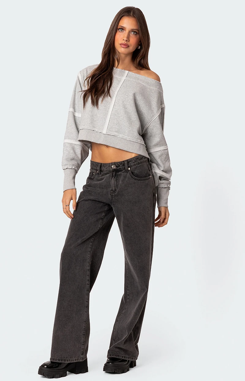 Edikted Inside Out Cropped Sweatshirt