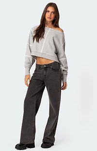 Edikted Inside Out Cropped Sweatshirt