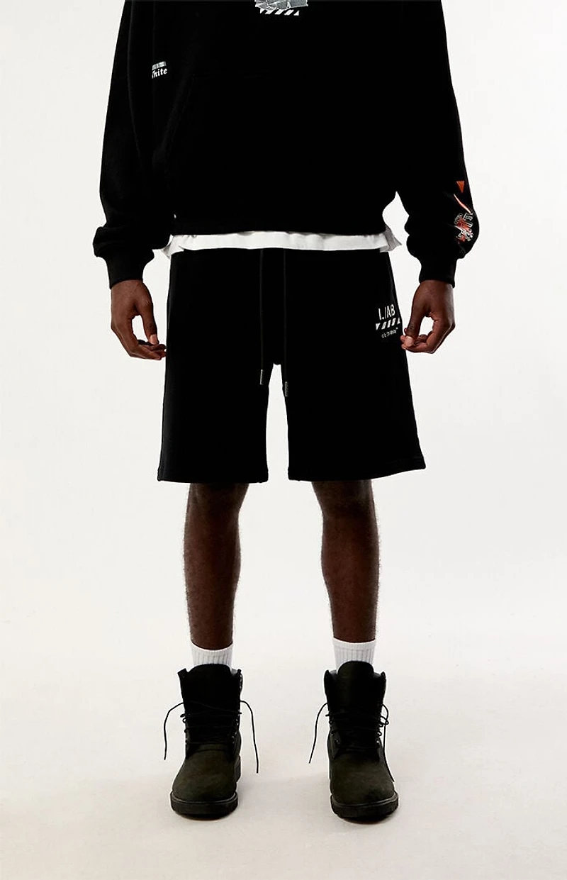 L/AB c/o Off-White Diagonal Open Hem Jogger Sweat Shorts