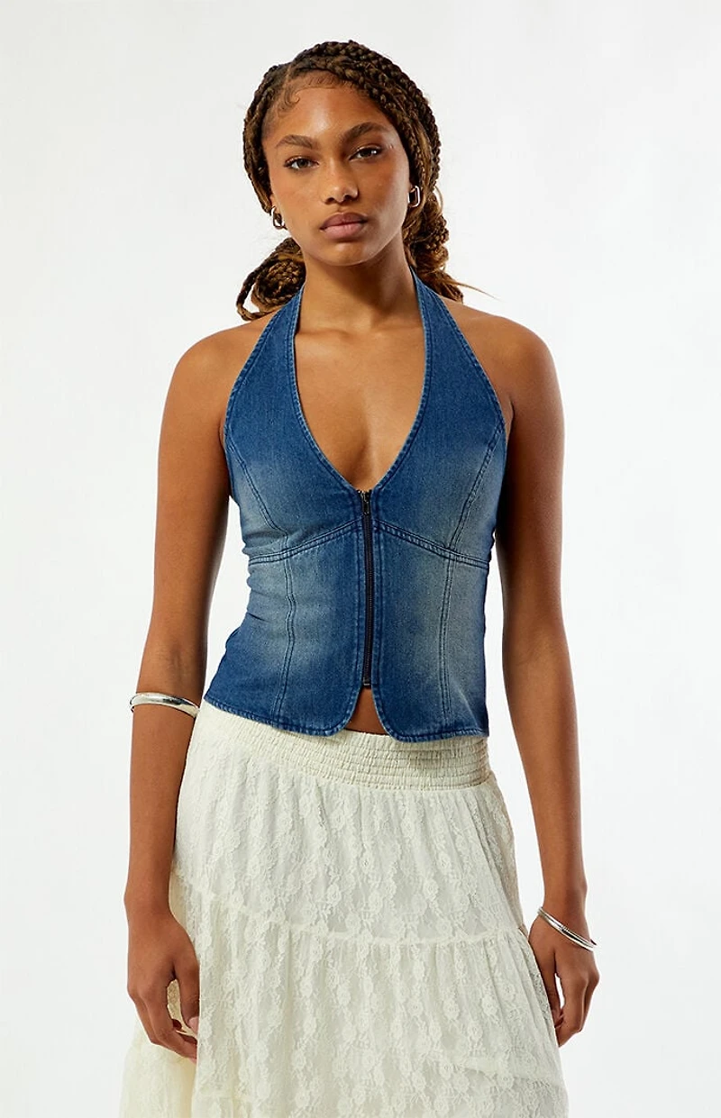 Your Favorite Ellie Denim Halter Vest