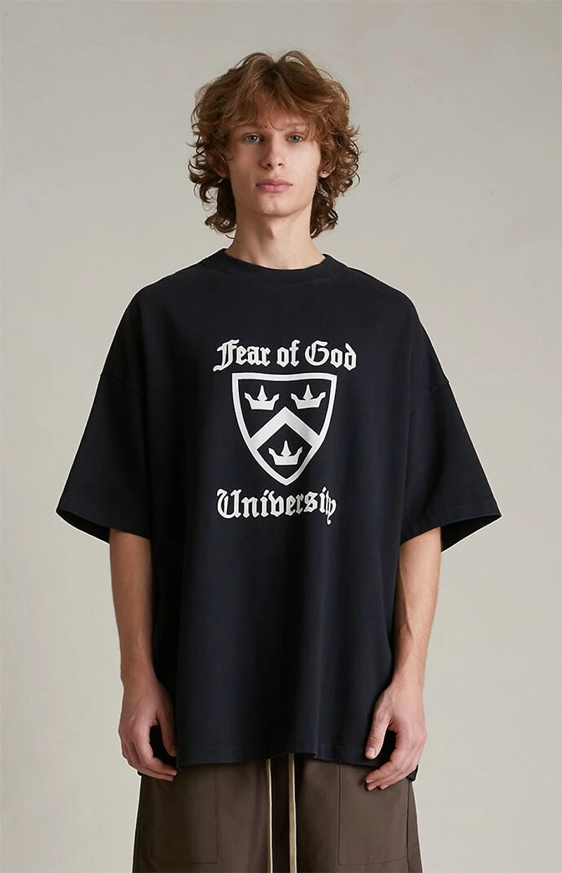 Fear of God ESSENTIALS Black Heavy Crew Neck T-Shirt