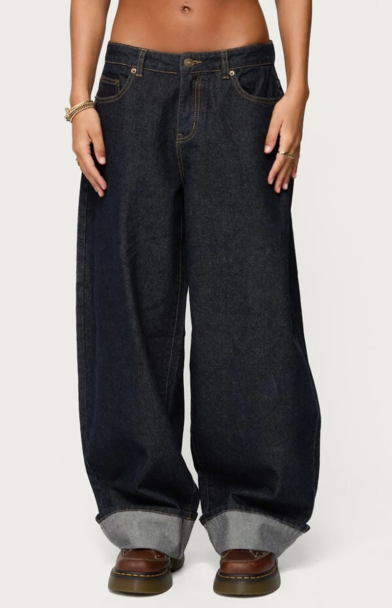 Edikted Kella Extra Oversized Low Rise Jeans