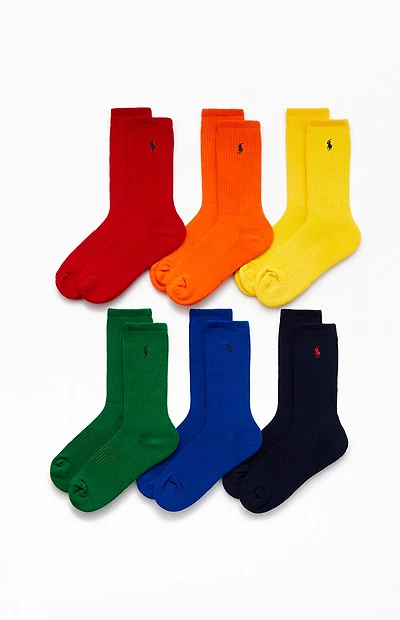 Polo Ralph Lauren 6 Pack Colorful Crew Socks