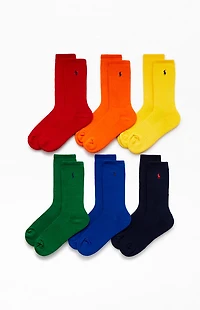 Polo Ralph Lauren 6 Pack Colorful Crew Socks