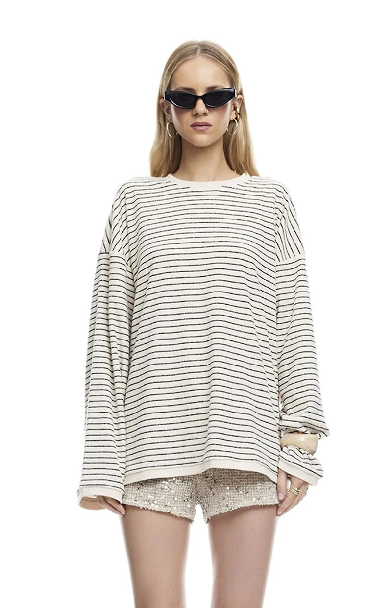 LIONESS Cheri Striped Long Sleeve Top