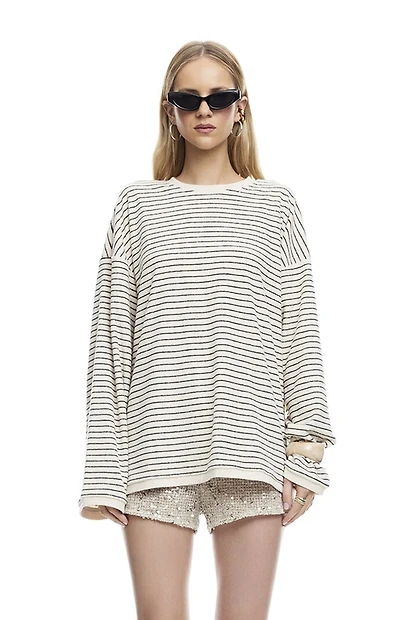 LIONESS Cheri Striped Long Sleeve Top
