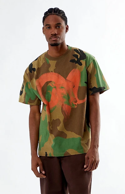 Pacsun Washed Camo Animal T-Shirt