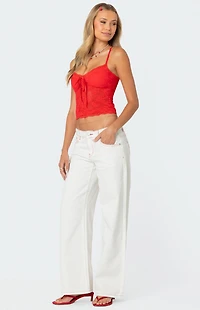 Edikted Strawberry Bow Pocket Jeans