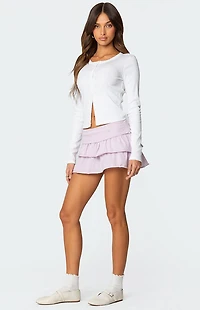 Edikted Lexie Ruffle Striped Mini Skirt